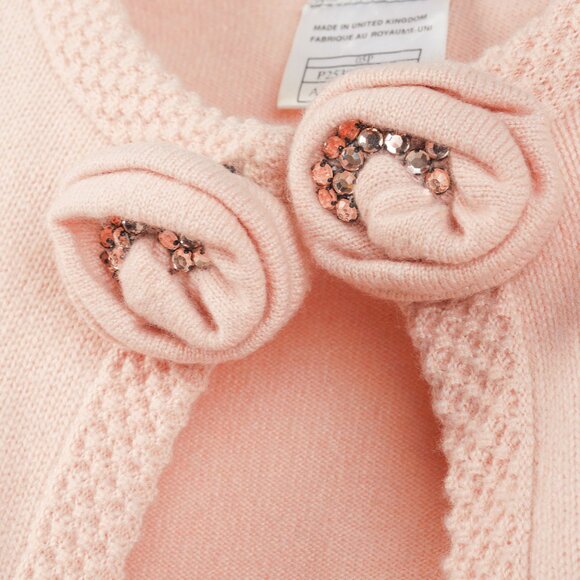 Chanel SS/05 Light Pink Cashmere Rosette Sweater Twinset - Picture 4 of 13